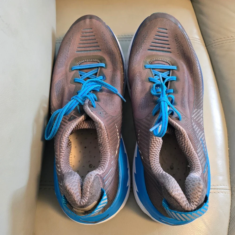 Hoka One One Bondi 5 Mens Running Shoes Grey Blue‎ 1014757 CGTB Size 12
